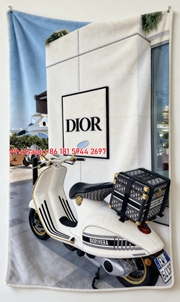 Dior White Scooter Flannel Throw Blanket D157